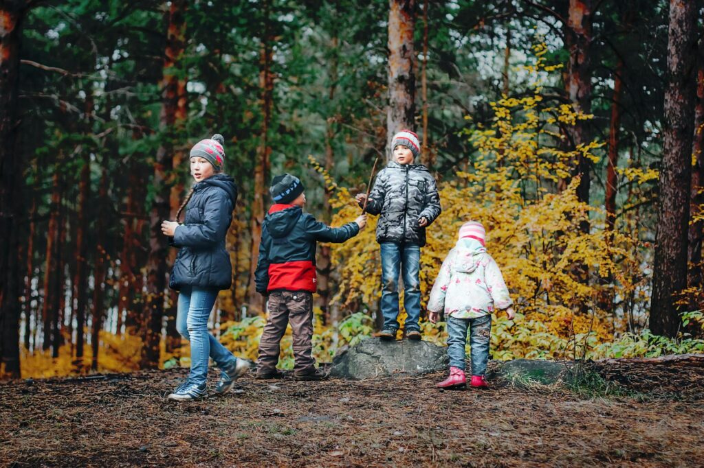 kids exploring park uk