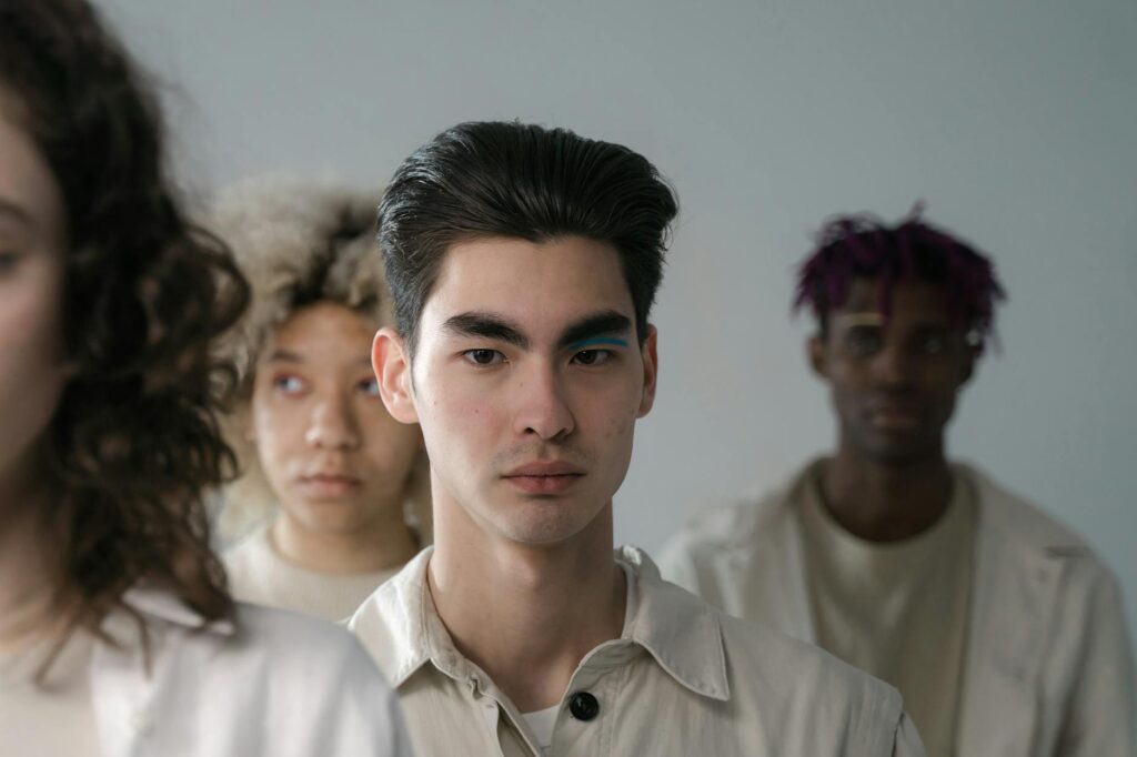 diverse people wearing lifestyle sneakers