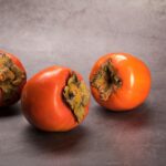 ripe fuyu persimmon with skin